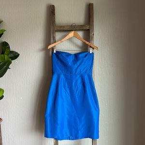 J Crew blue dress, cut out back, size 8